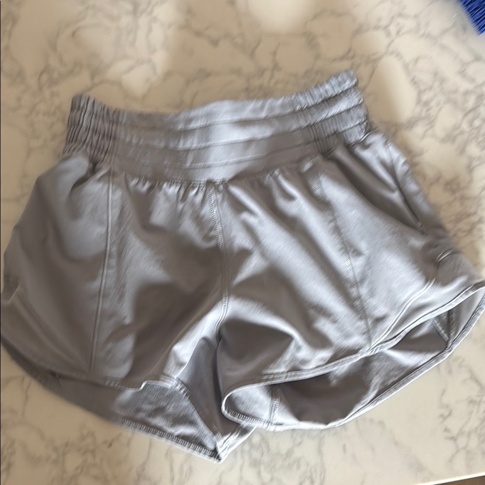 Women's Gray Lululemon High Rise Shorts with 2.5” inseam